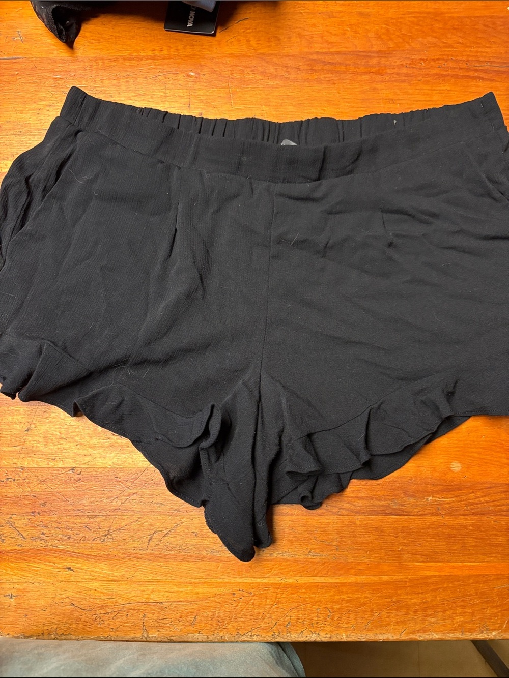 Torrid Black Ruffled Hem Lightweight Shorts